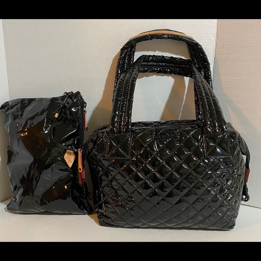 MZ Wallace  quilted patent leather satchel bag
